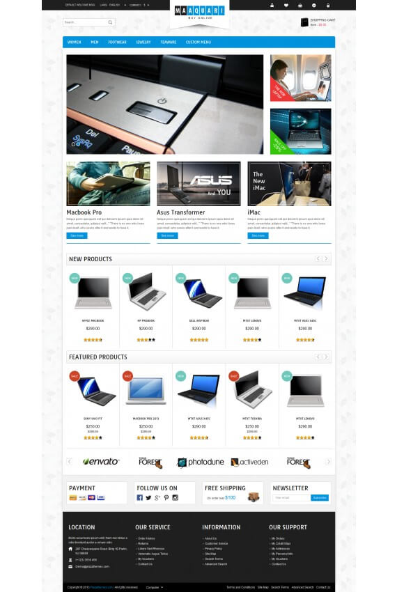 Aquari Computers Store Template